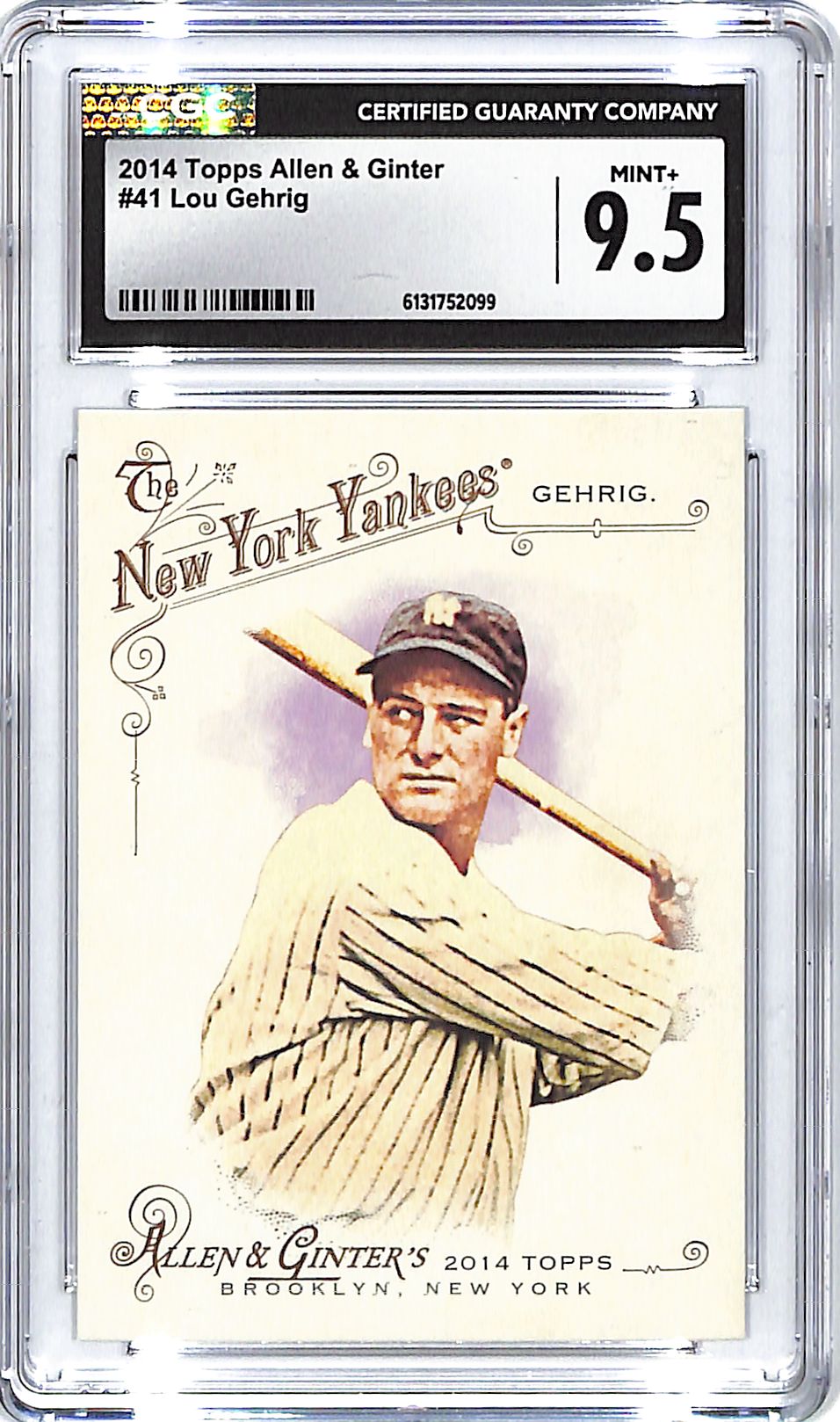 2014 Topps Allen and Ginter Lou Gehrig #41 CGC 9.5 Yankees