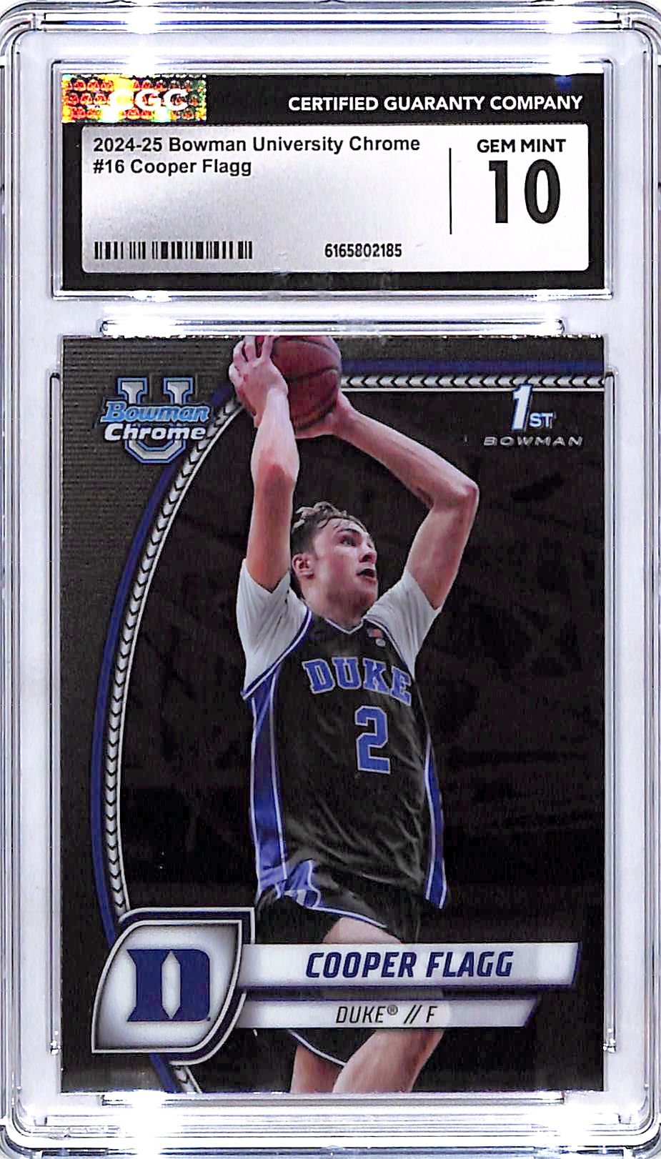 2024-25 Bowman Chrome University Cooper Flagg Rookie RC #16 CGC 10 Duke