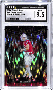 2024 Select Drake Maye Rookie RC Red Black Shock #27 CGC 9.5 Patriots