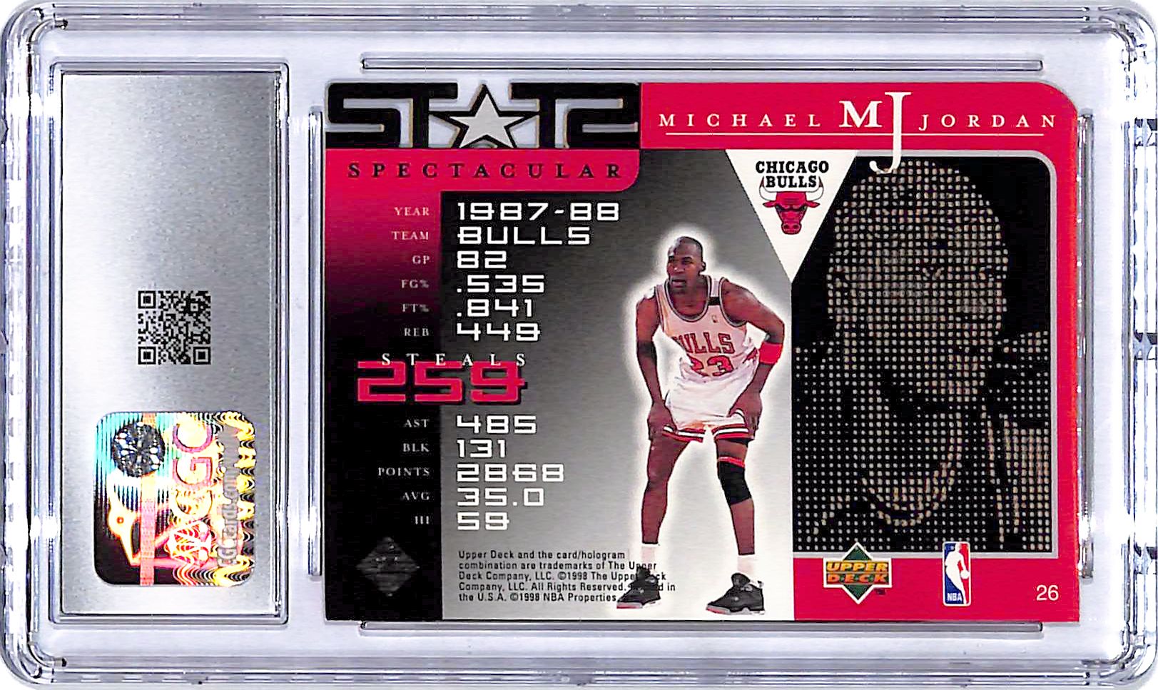 1998 Upper Deck MJ Career Collection Michael Jordan #26 CGC 9 Bulls