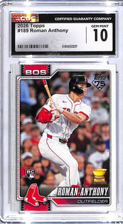 2026 Topps Roman Anthony Rookie RC #189 CGC 10 Red Sox