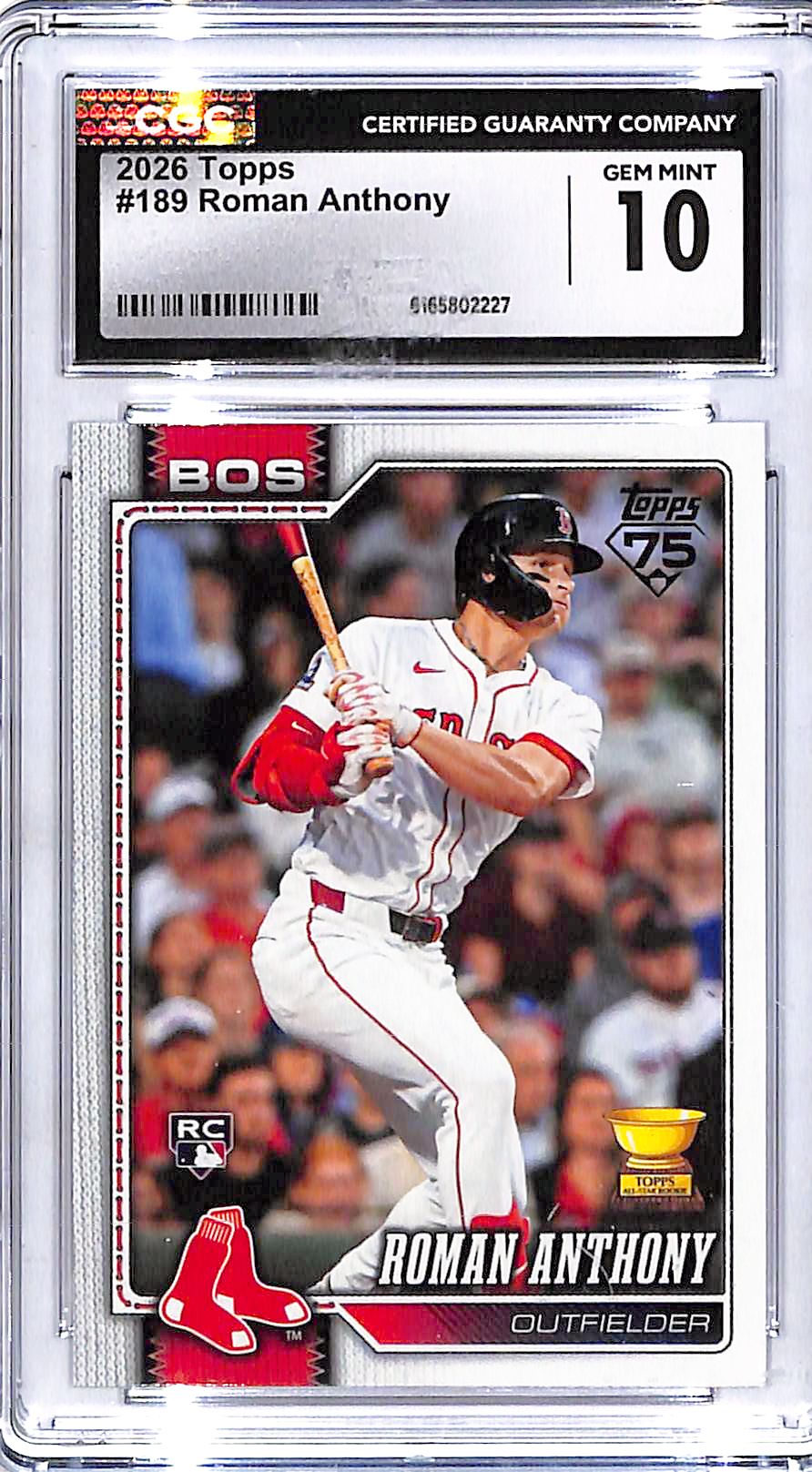 2026 Topps Roman Anthony Rookie RC #189 CGC 10 Red Sox