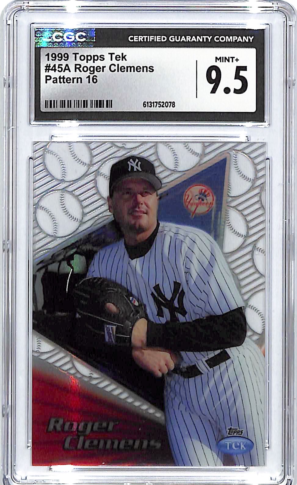 1999 Topps Tek Roger Clemens Pattern 16 #45A CGC 9.5 Yankees