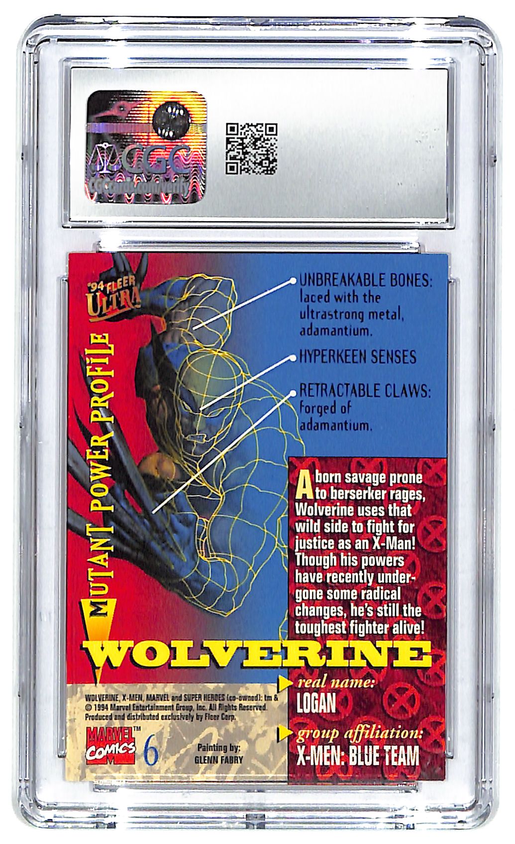 1994 Wolverine Fleer Ultra X-Men #6 CGC Mint 9