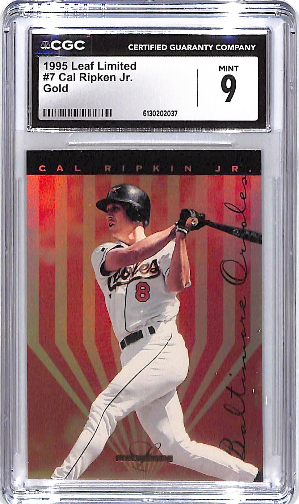 1995 Cal Ripken Jr. Leaf Limited Gold #7 CGC Mint 9