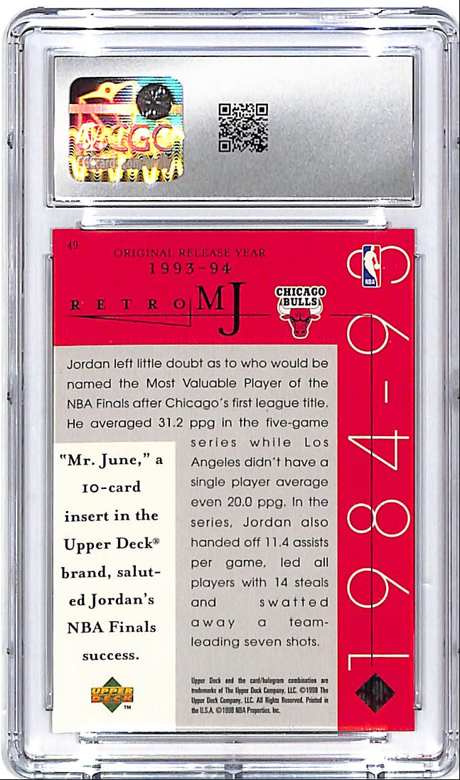 1998 Upper Deck MJ Career Collection Michael Jordan #49 CGC 10 Bulls