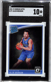 2018-19 Donruss Optic Jalen Brunson Rated Rookie RC #179 SGC 10 Mavericks