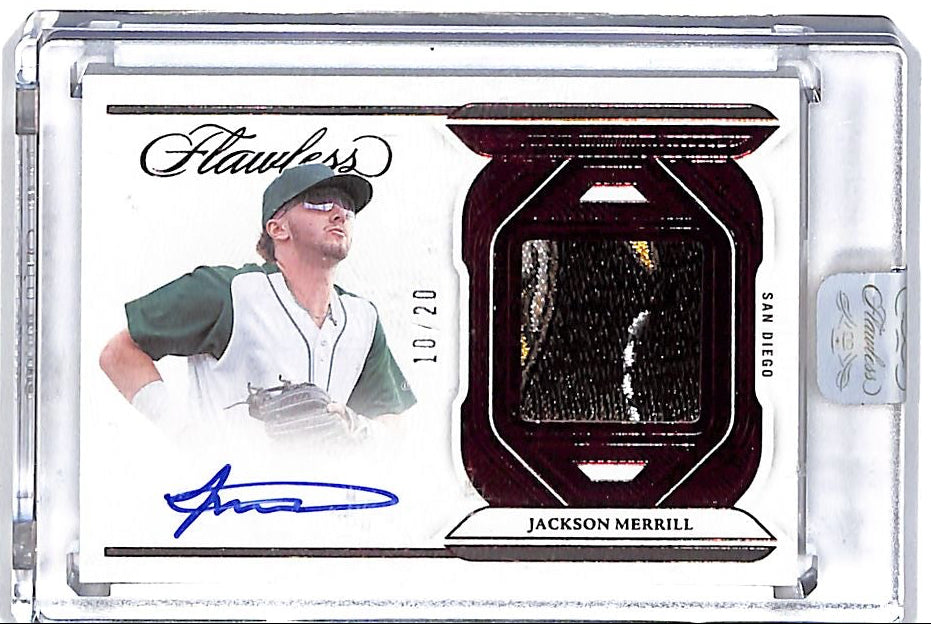 2023 Flawless Jackson Merrill Auto Autograph Patch Jersey Ruby /20 Padres