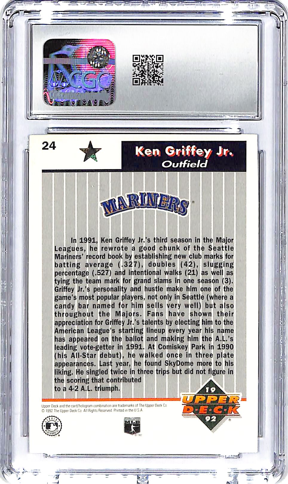 1992 Ken Griffey Jr. Upper Deck Fan Fest #24 CGC Mint Plus 9.5