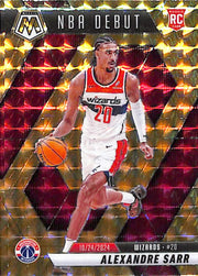 2024-25 Mosaic Alexandre Sarr Gold Reactive Rookie RC Wizards