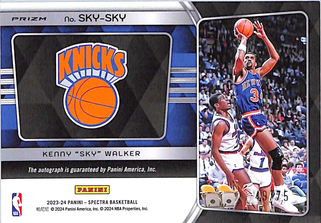 2023-24 Spectra Kenny Sky Walker Auto Autograph /75 Sky High