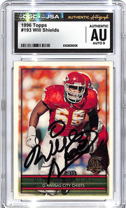 1996 Topps Will Shields Auto Autograph CGC Authentic Chiefs