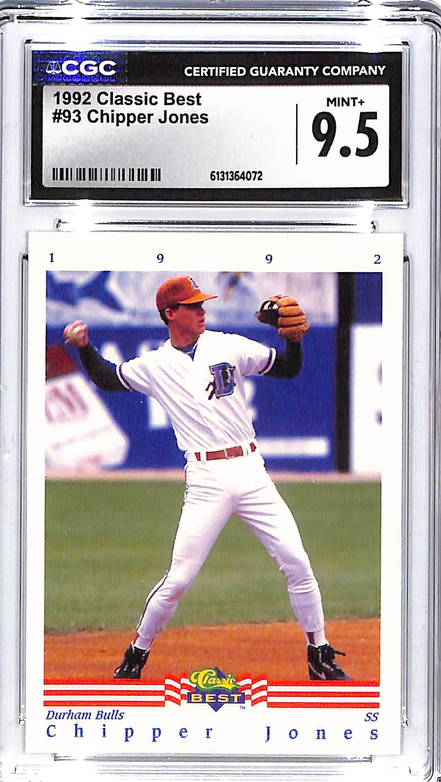 1992 Chipper Jones Classic Best #93 CGC Mint Plus 9.5