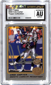 2001 Topps Cris Carter Topps Collection Auto Autograph CGC Authentic Vikings