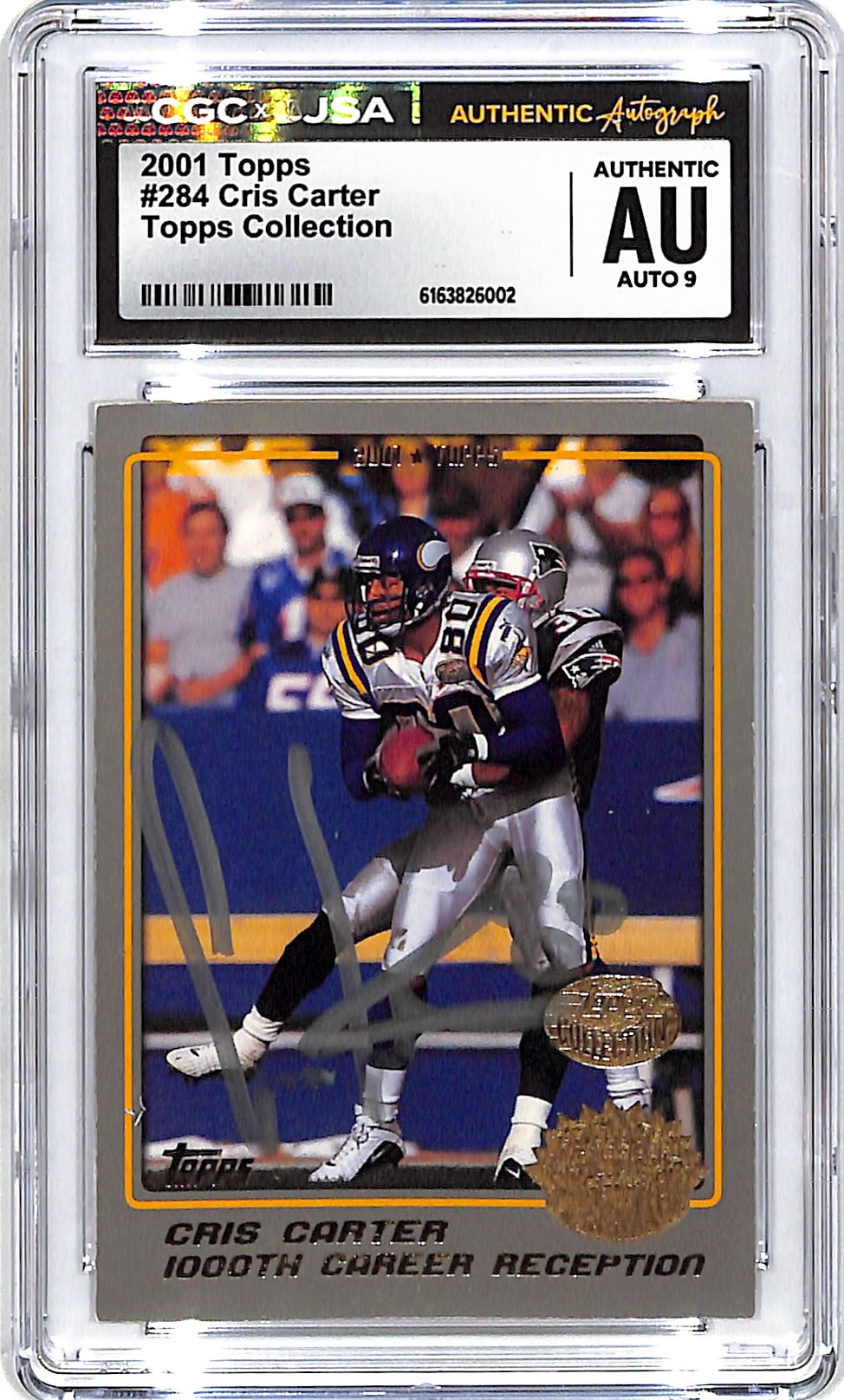 2001 Topps Cris Carter Topps Collection Auto Autograph CGC Authentic Vikings