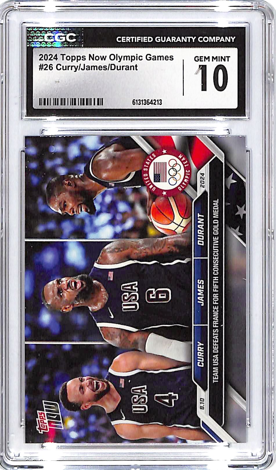 2024 Topps Now Olympic Games Lebron James Kevin Durant Steph Curry #26 CGC 10