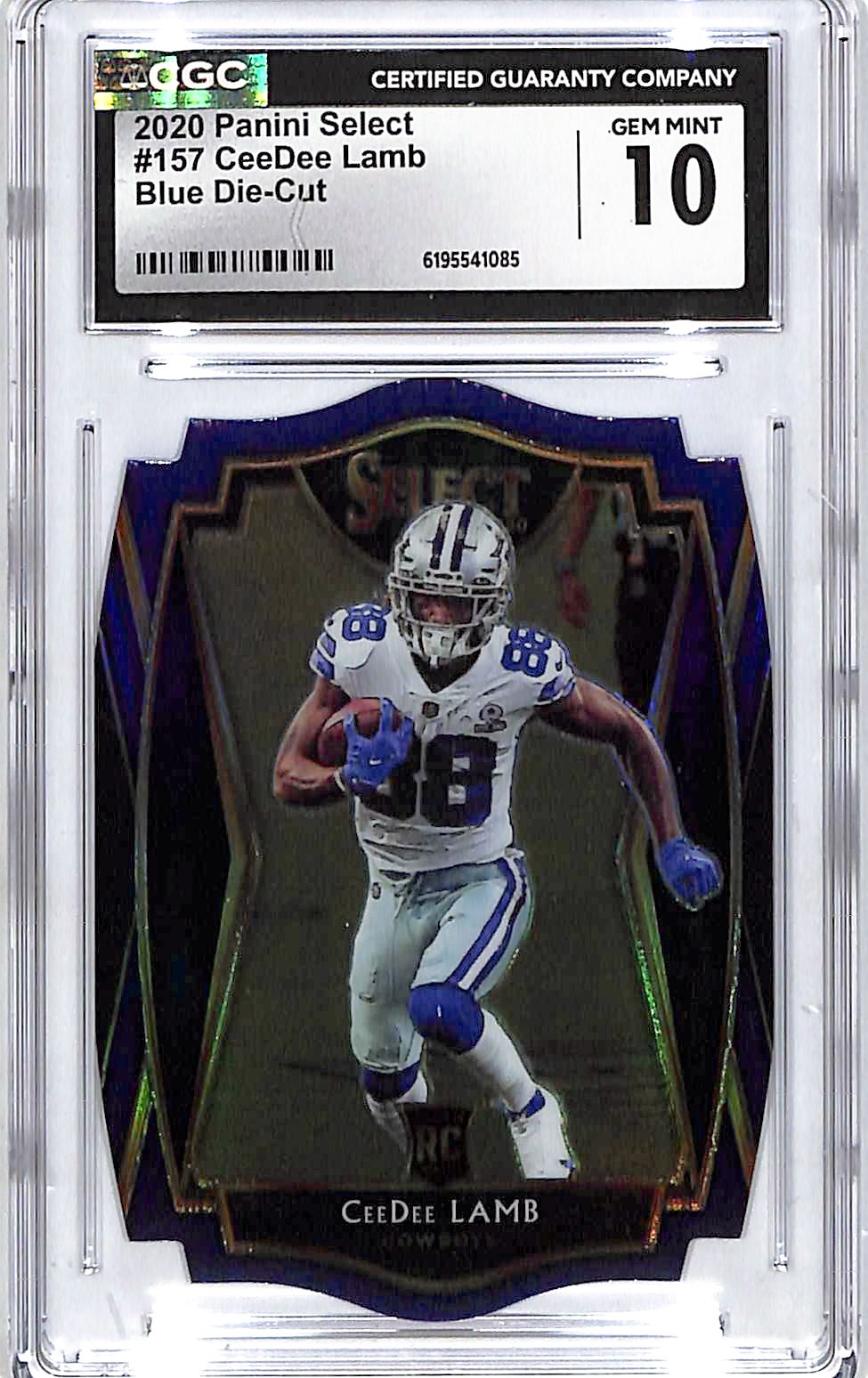2020 Select CeeDee Lamb Rookie RC Blue Die Cut CGC 10 Cowboys