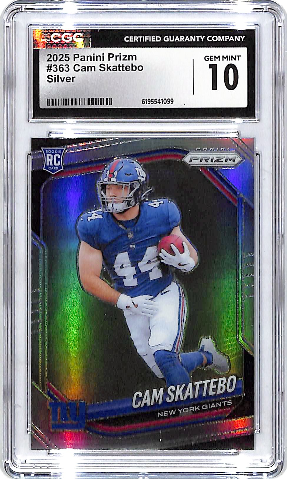 2025 Prizm Cam Skattebo Rookie RC Silver CGC 10 Giants