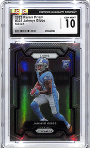 2023 Prizm Jammer Gibbs Rookie RC Silver CGC 10 Lions