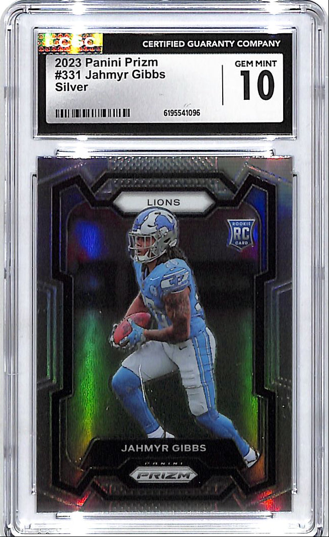 2023 Prizm Jammer Gibbs Rookie RC Silver CGC 10 Lions