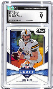 2018 Score Josh Allen NFL Draft Rookie RC #5 CGC 9 Bills