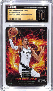 2025 Topps Match Attax Victor Wembanyama Hot Prospects CGC 10 Pristine Spurs