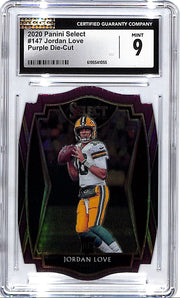 2020 Select Jordan Love Rookie RC Purple Die Cut CGC 9 Packers