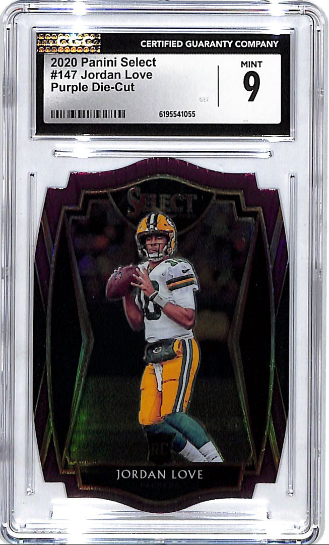 2020 Select Jordan Love Rookie RC Purple Die Cut CGC 9 Packers