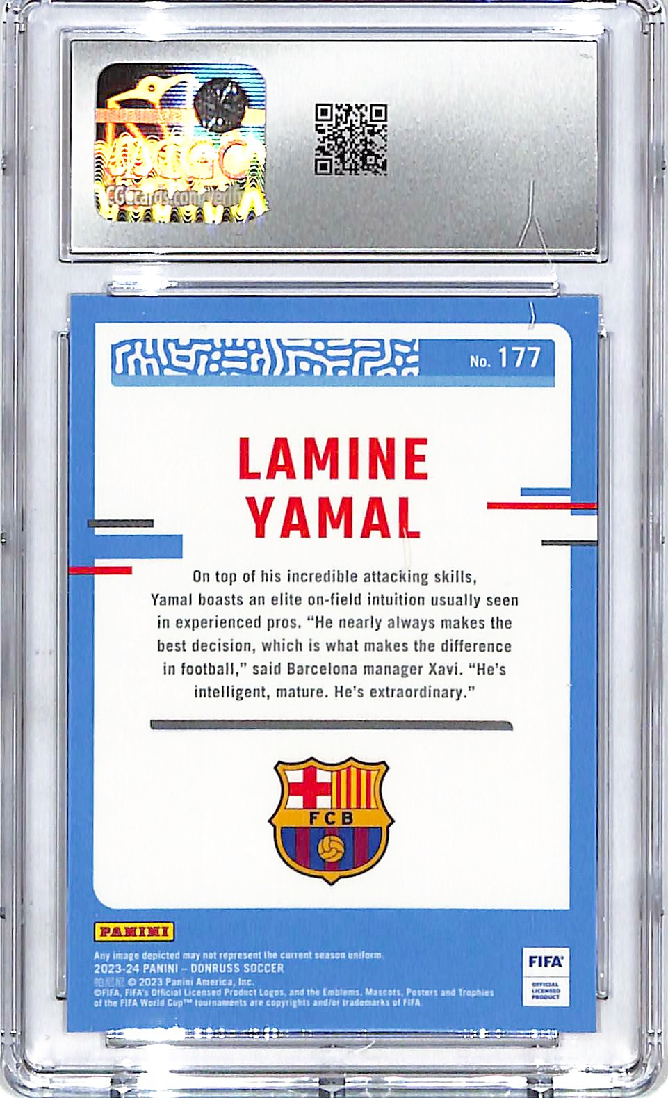 2023-24 Donruss Lamine Yamal Optic Rated Rookie RC #177 CGC 9 Barcelona