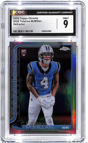 2025 Topps Chrome Tetairoa McMillan Rookie RC Refractor CGC 9 Panthers