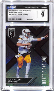 2018 Elite Draft Picks Josh Allen Rookie RC Variation #103 CGC 9 Bills