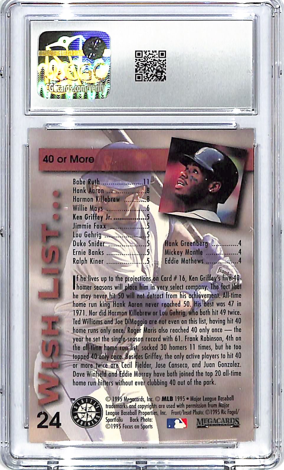 1995 Megacards Ken Griffey Jr Wish List #24 CGC 9.5 Mariners
