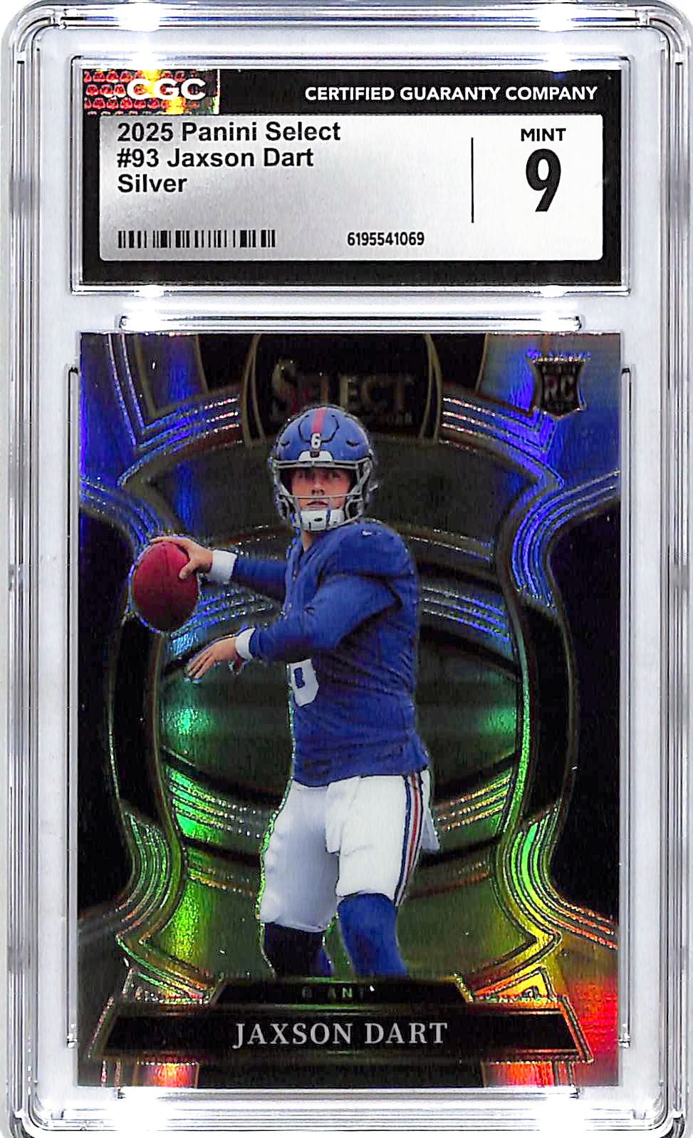 2025 Select Jaxson Dart Rookie RC Silver CGC 9 Giants