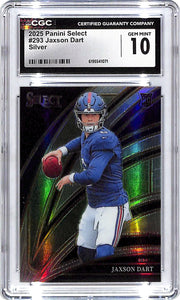 2025 Select Jaxson Dart Rookie RC Silver CGC 10 Giants