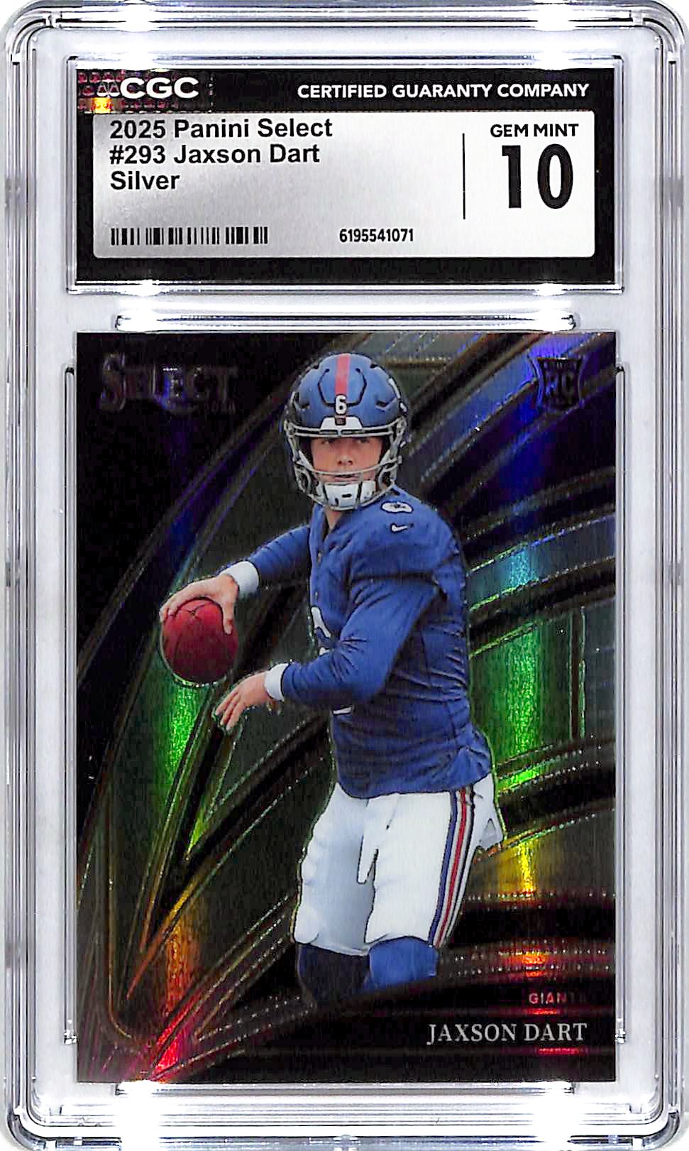 2025 Select Jaxson Dart Rookie RC Silver CGC 10 Giants
