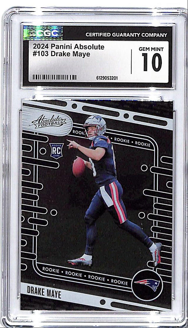 2024 Absolute Drake Maye Rookie RC #103 CGC 10 Patriots