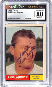 1961 Topps Luis Arroyo Auto Autograph CGC Authentic Yankees