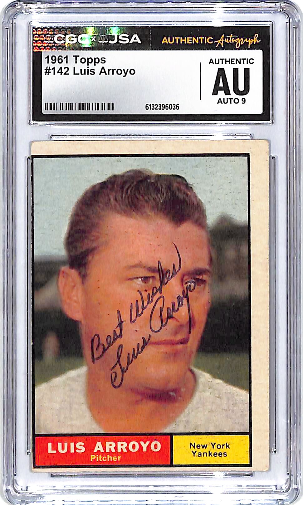 1961 Topps Luis Arroyo Auto Autograph CGC Authentic Yankees