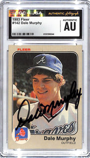 1983 Fleer Dale Murphy Auto Autograph CCG Authentic Braves