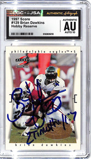 1997 Score Brian Dawkins Hobby Reserve Auto Autograph CGC Authentic Eagles