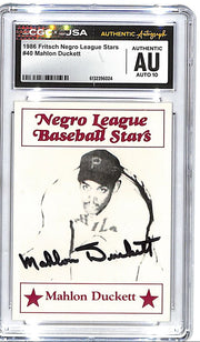 1986 Fritsch Negro League Stars Mahlon Duckett Auto Autograph CGC Authentic