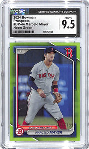 2024 Bowman Marcelo Mayer Prospects Neon Green /399 CGC 9.5 Red Sox
