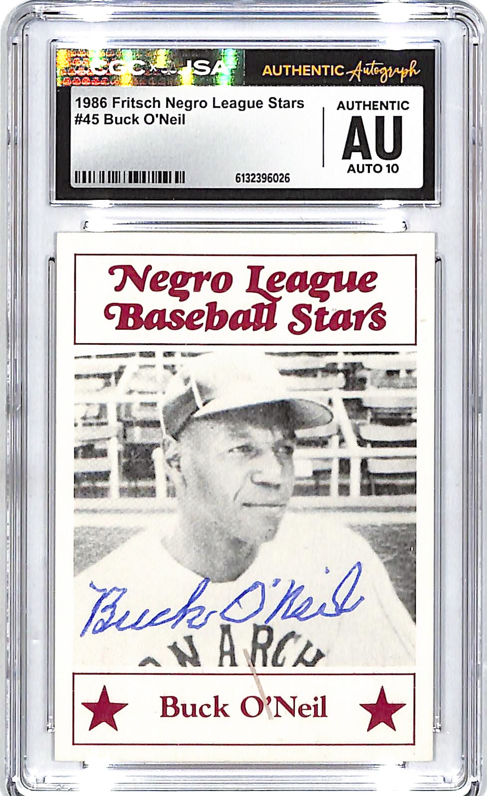 1986 Fritsch Negro League Stars Buck O'Neil Auto Autograph CGC Authentic