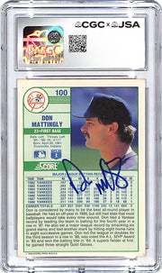 1989 Score Don Mattingly Auto Autograph CGC Authentic Yankees