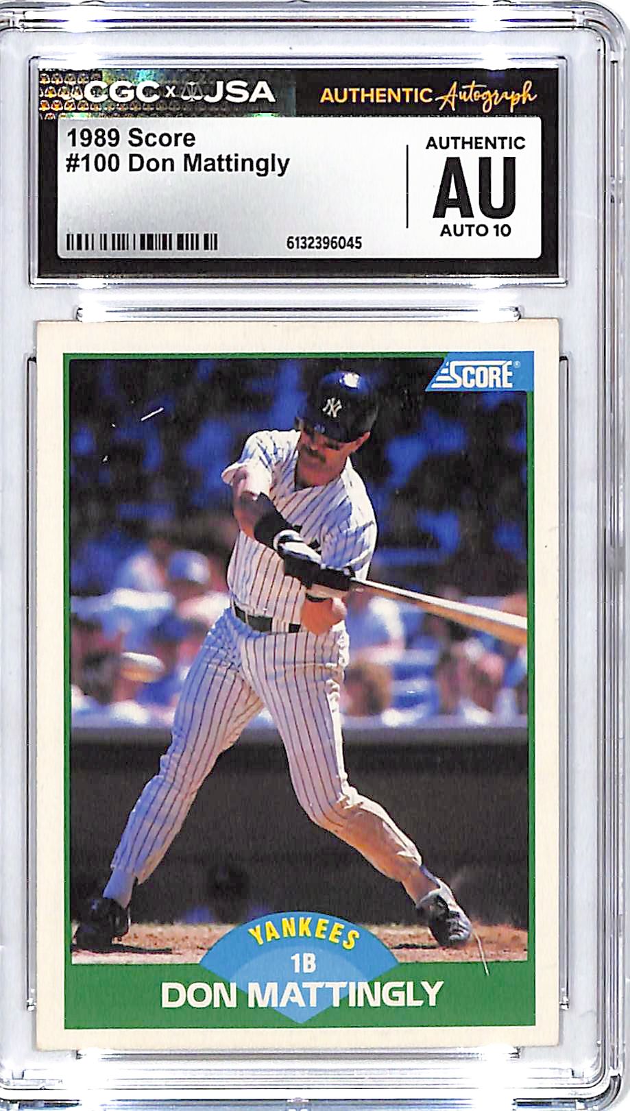 1989 Score Don Mattingly Auto Autograph CGC Authentic Yankees