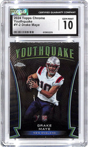 2024 Topps Chrome Drake Maye Youthquake Rookie RC CGC 10 Patriots