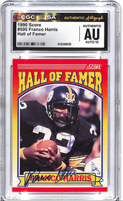 1990 Score Franco Harris Hall of Fame Auto Autograph CGC Authentic Steelers