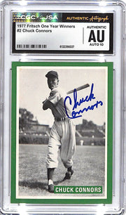 1977 Fritsch One Year Winners Chuck Connors Auto Autograph CGC Authentic