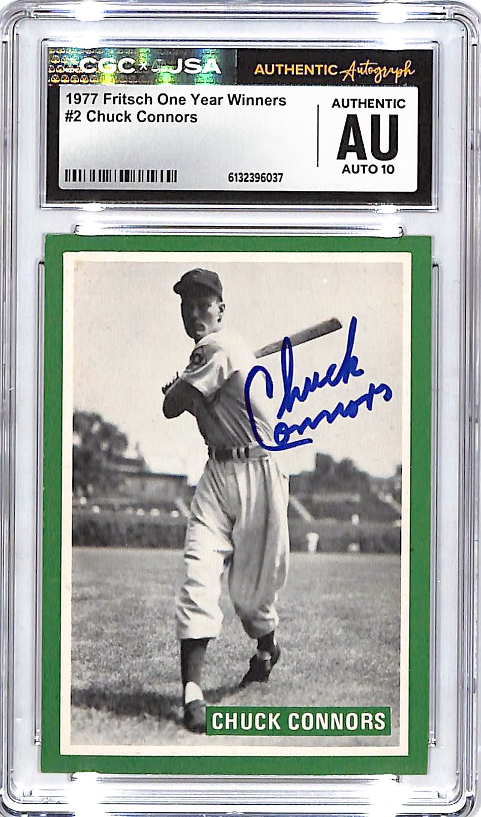 1977 Fritsch One Year Winners Chuck Connors Auto Autograph CGC Authentic