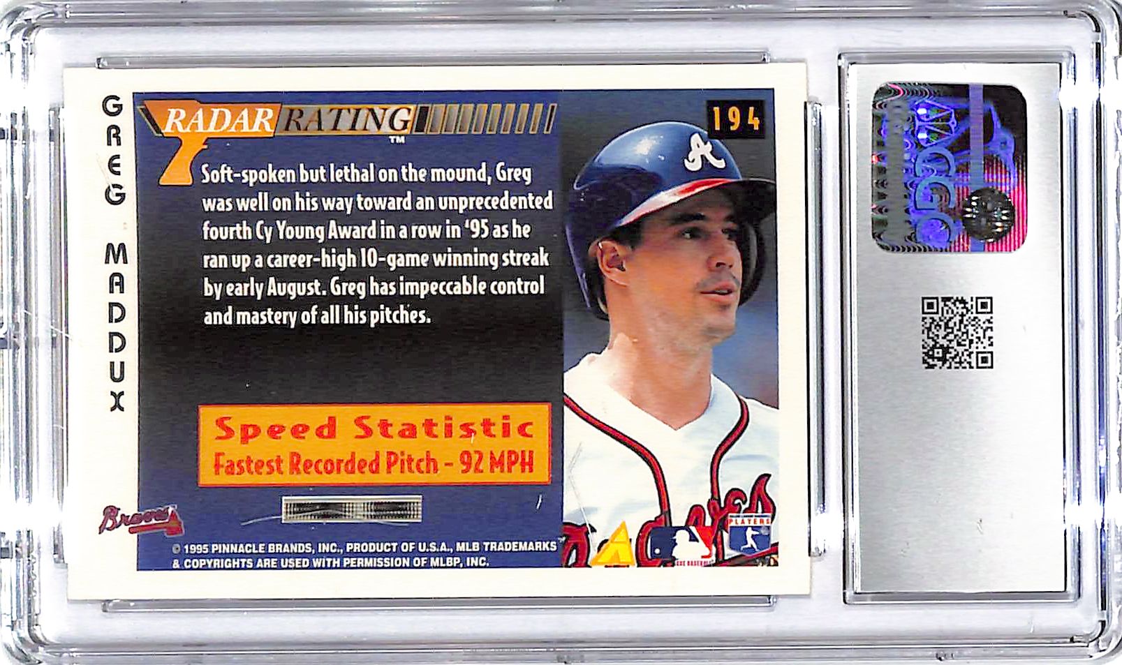 1996 Greg Maddux Score #194 CGC Mint 9